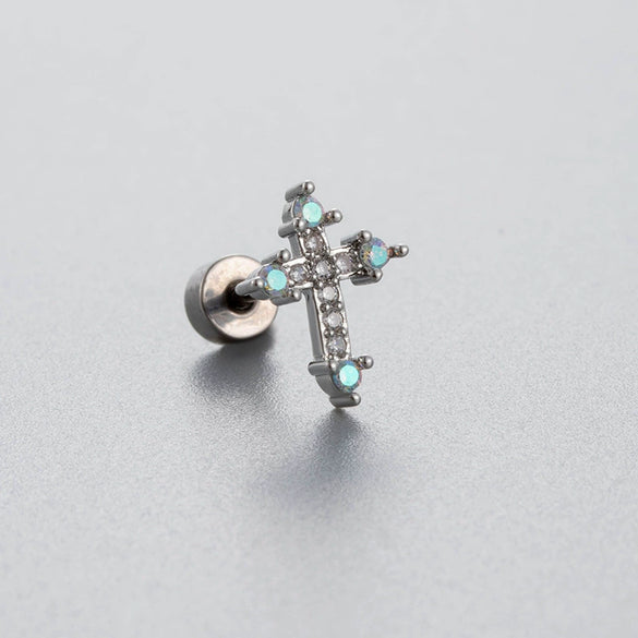 Wholesale Titanium Steel Bow Zirconia Fairy Style Women's Earrings