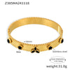 Wholesale Titanium Steel Bracelet With Clover Zircon Czech Glass Flower Buckle And Gear Design 18K Gold Plated
