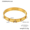 Wholesale Titanium Steel Bracelet With Clover Zircon Czech Glass Flower Buckle And Gear Design 18K Gold Plated