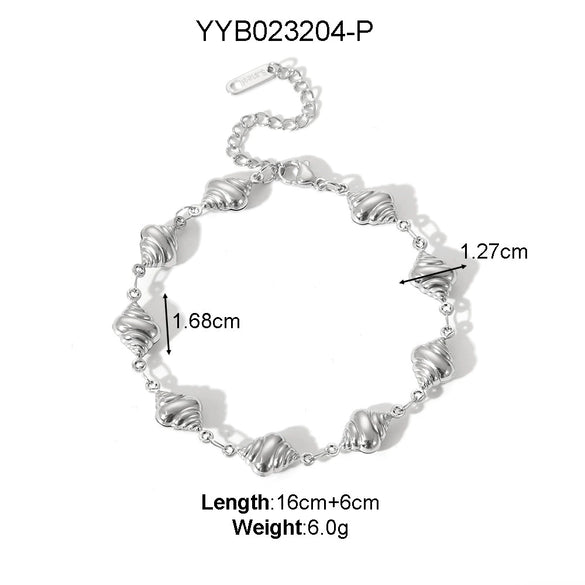 Wholesale Titanium Steel Bracelet With Drop Shape Water Drops Conch Design Light Luxury Style Electroplated