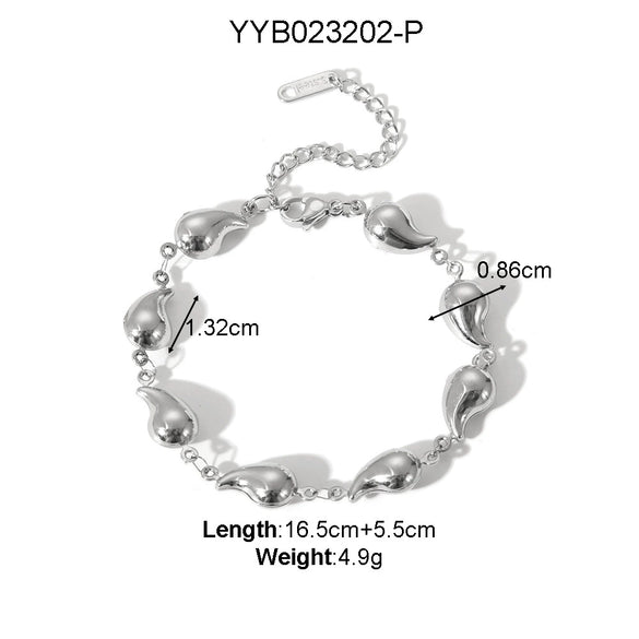 Wholesale Titanium Steel Bracelet With Drop Shape Water Drops Conch Design Light Luxury Style Electroplated