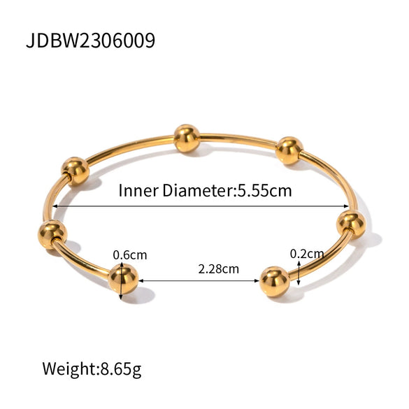 Wholesale Titanium Steel Bracelet With Steel Balls Light Luxury Simple Style Electroplated Treatment Geometric Design