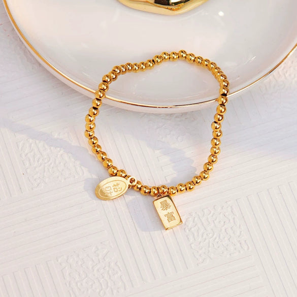 Wholesale Titanium Steel Bracelets Niche Design With Constellation Doll Heart Shape Flower Bow Wave Star Animal Zodiac Letters Numbers Text Electroplated