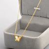 Wholesale Titanium Steel Butterfly Bow Pendant Clavicle Necklace For Female With Electroplating And Cartoon Style