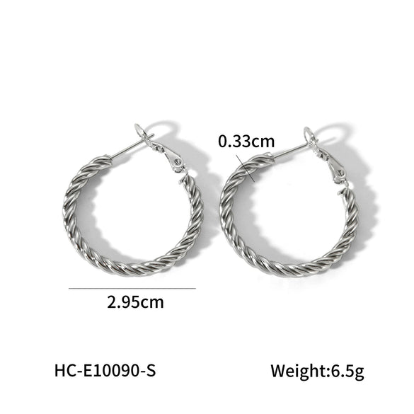 Wholesale Titanium Steel C Shaped Earrings Stainless Steel Vacuum Plated Electroplated Styling Geometric Women's Earrings