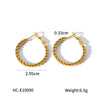 Wholesale Titanium Steel C Shaped Earrings Stainless Steel Vacuum Plated Electroplated Styling Geometric Women's Earrings