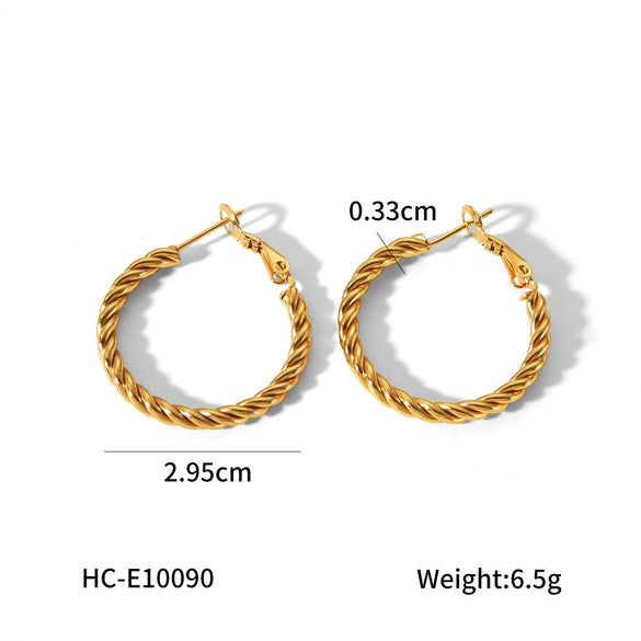 Wholesale Titanium Steel C Shaped Earrings Stainless Steel Vacuum Plated Electroplated Styling Geometric Women's Earrings