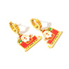Wholesale Titanium Steel Cartoon Character Earrings Santa Claus Elk Christmas Tree Styles With Electroplating