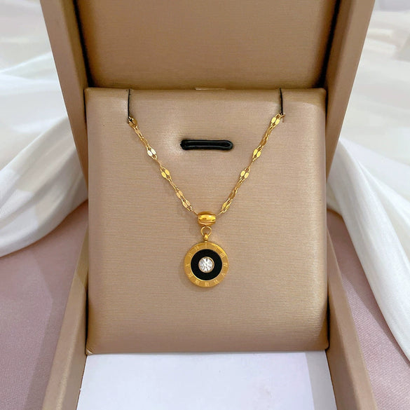 Wholesale Titanium Steel Cartoon Geometric Electroplated Necklace For Women