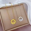 Wholesale Titanium Steel Cartoon Geometric Gold Foil Crown Necklace For Female With Electroplating