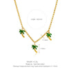 Wholesale Titanium Steel Coconut Tree Dripping Oil Multipendant Necklace For Women