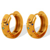 Wholesale 316L Stainless Steel Colored Diamond Ear Ring Retro Geometric Ushape Electroplated For Women