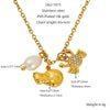Wholesale Titanium Steel Conch Necklace With Animal Zodiac Pendant Electroplating Design Cross Chain For Women