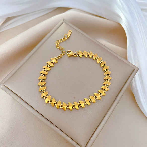 Wholesale Titanium Steel Constellation Pattern Chain Bracelet For Women Cold Style Inlaid With Gold