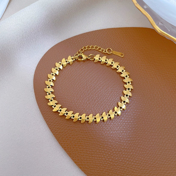 Wholesale Titanium Steel Constellation Pattern Chain Bracelet For Women Cold Style Inlaid With Gold