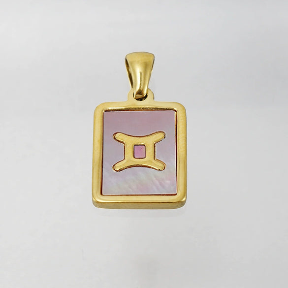 Wholesale Titanium Steel Constellation Shell Necklace For Women With 18K Gold Electroplated Pendant