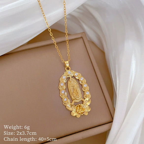 Wholesale Titanium Steel Copper Microinlay Geometric Minimalist Necklace Unisex With Real Gold Electroplating And Diamond Design