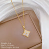 Wholesale Titanium Steel Copper Microinlay Geometric Minimalist Necklace Unisex With Real Gold Electroplating And Diamond Design