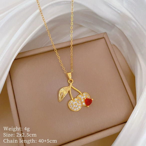 Wholesale Titanium Steel Copper Microinlay Geometric Minimalist Necklace Unisex With Real Gold Electroplating And Diamond Design