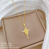 Wholesale Titanium Steel Copper Microinlay Geometric Minimalist Necklace Unisex With Real Gold Electroplating And Diamond Design