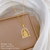 Wholesale Titanium Steel Copper Microinlay Geometric Minimalist Necklace Unisex With Real Gold Electroplating And Diamond Design