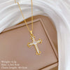 Wholesale Titanium Steel Copper Microinlay Geometric Minimalist Necklace Unisex With Real Gold Electroplating And Diamond Design