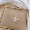 Wholesale Titanium Steel Copper Microinlay Geometric Minimalist Necklace Unisex With Real Gold Electroplating And Diamond Design