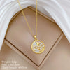 Wholesale Titanium Steel Copper Microinlay Geometric Minimalist Necklace Unisex With Real Gold Electroplating And Diamond Design