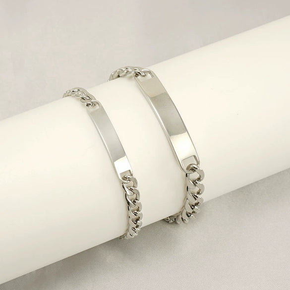 Wholesale Titanium Steel Couple Bracelet Geometric Fashion Polished Jewelry For Men And Women