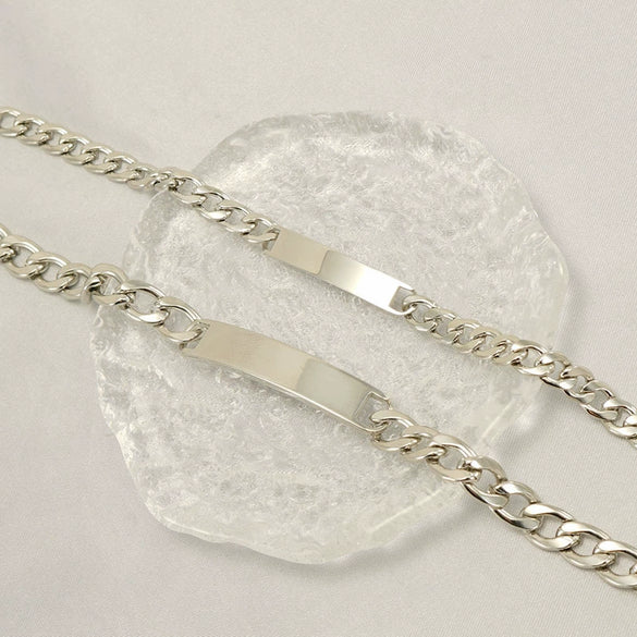 Wholesale Titanium Steel Couple Bracelet Geometric Fashion Polished Jewelry For Men And Women