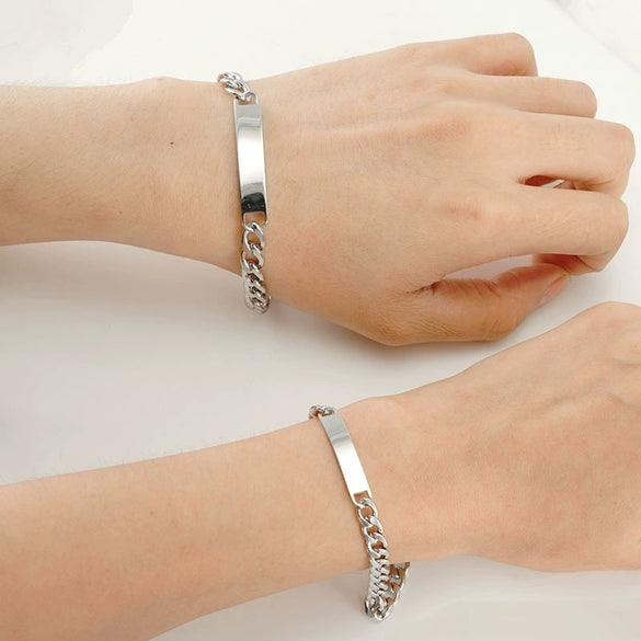 Wholesale Titanium Steel Couple Bracelet Geometric Fashion Polished Jewelry For Men And Women
