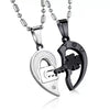 Wholesale Titanium Steel Couple Necklace With Four Leaf Clover Pendant And Letters Numbers Text Pattern