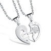 Wholesale Titanium Steel Couple Necklace With Four Leaf Clover Pendant And Letters Numbers Text Pattern