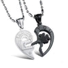 Wholesale Titanium Steel Couple Necklace With Four Leaf Clover Pendant And Letters Numbers Text Pattern