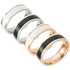 Wholesale Titanium Steel Couple Ring With Dripping Oil Design And Electroplating Treatment