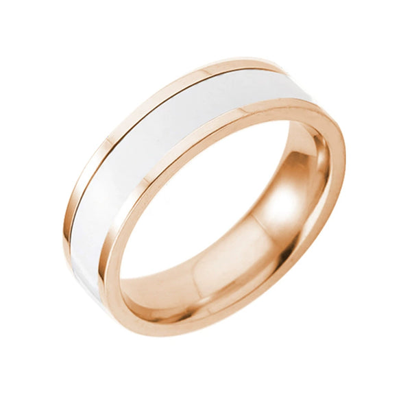 Wholesale Titanium Steel Couple Ring With Dripping Oil Design And Electroplating Treatment