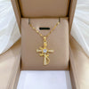 Wholesale Titanium Steel Cross Flower Necklace With Zirconium For Women Cartoon Style Geometric Pattern