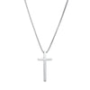 Wholesale Titanium Steel Cross Necklace With Geometric Pendant And Pearl Chain Electroplated
