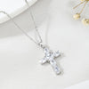 Wholesale Titanium Steel Cross Ochain Necklace For Women With Inlaid Zircon And Geometric Design