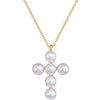 Wholesale Titanium Steel Cross Pearl Necklace With Geometric Pattern Electroplated For Unisex