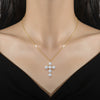 Wholesale Titanium Steel Cross Pearl Necklace With Geometric Pattern Electroplated For Unisex