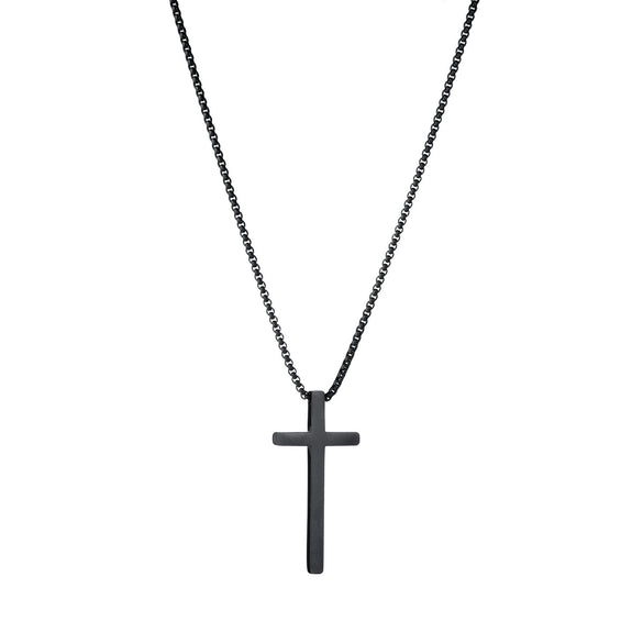 Wholesale Titanium Steel Cross Pendant Jewelry With Pearl Chain And Electroplating Treatment