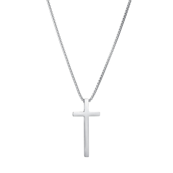 Wholesale Titanium Steel Cross Pendant Jewelry With Pearl Chain And Electroplating Treatment