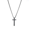 Wholesale Titanium Steel Cross Pendant Jewelry With Pearl Chain And Electroplating Treatment
