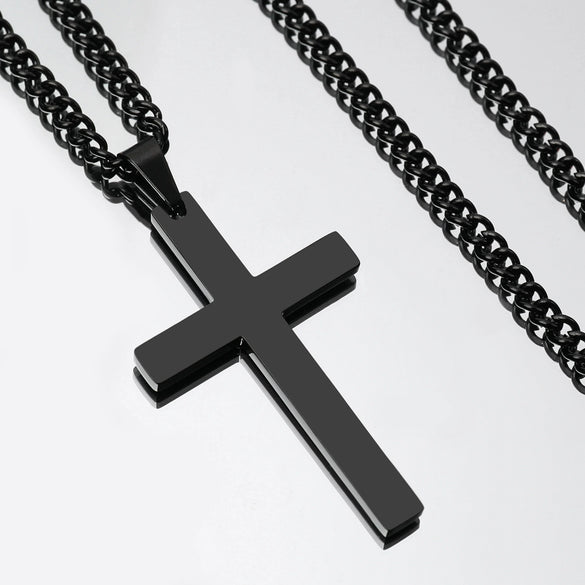 Wholesale Titanium Steel Cross Pendant Necklace For Men And Women With Electroplating