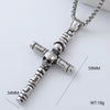 Wholesale Titanium Steel Cross Pendant Necklace Geometric Punk Hiphop Style With Polishing