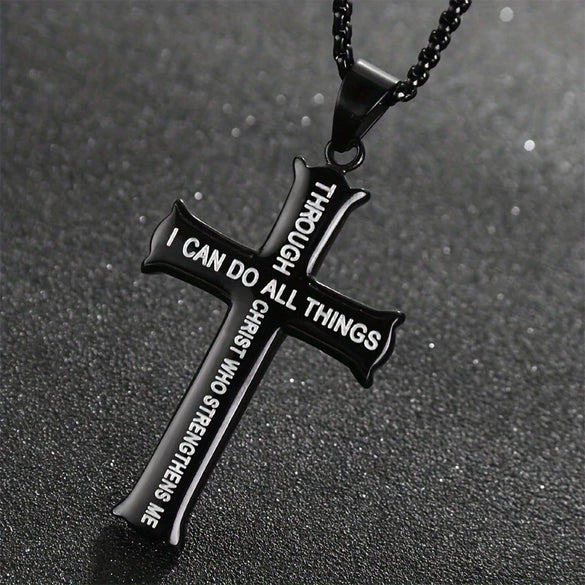 Wholesale Titanium Steel Cross Pendant Necklace With Geometric Pattern And Electroplating For Men Hiphop Style