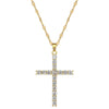 Wholesale Titanium Steel Cross Zircon Copper Microinlay Real Gold Electroplated Geometric Clavicle Chain Necklace