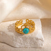 Wholesale Titanium Steel Crown Heart Shape Ring With 18K Gold Plating For Women