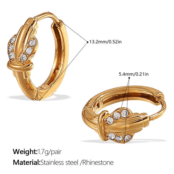Wholesale 316L Stainless Steel Crown Love Earrings 18K Gold Plated Fashion Style